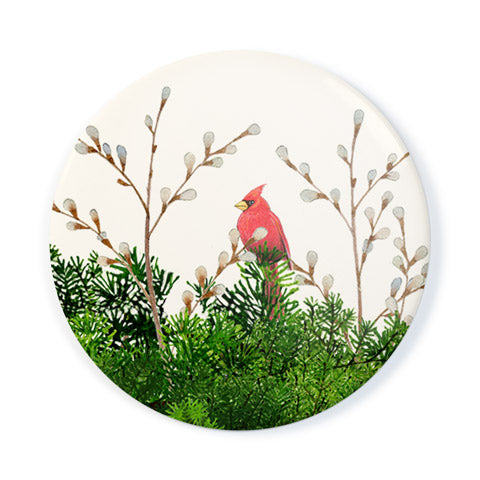 Cardinal and Evergreen